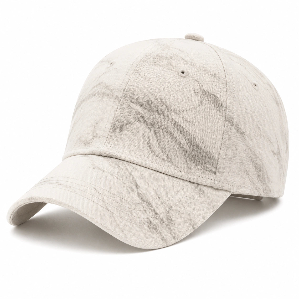 Baseballkappe Einheitsgröße aus Textil in Creme Grau mit Marmorierung für Alltag