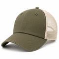 Trucker-Cap Einheitsgröße oliv/beige mit Textilfront Netzrücken und gebogenem Schirm