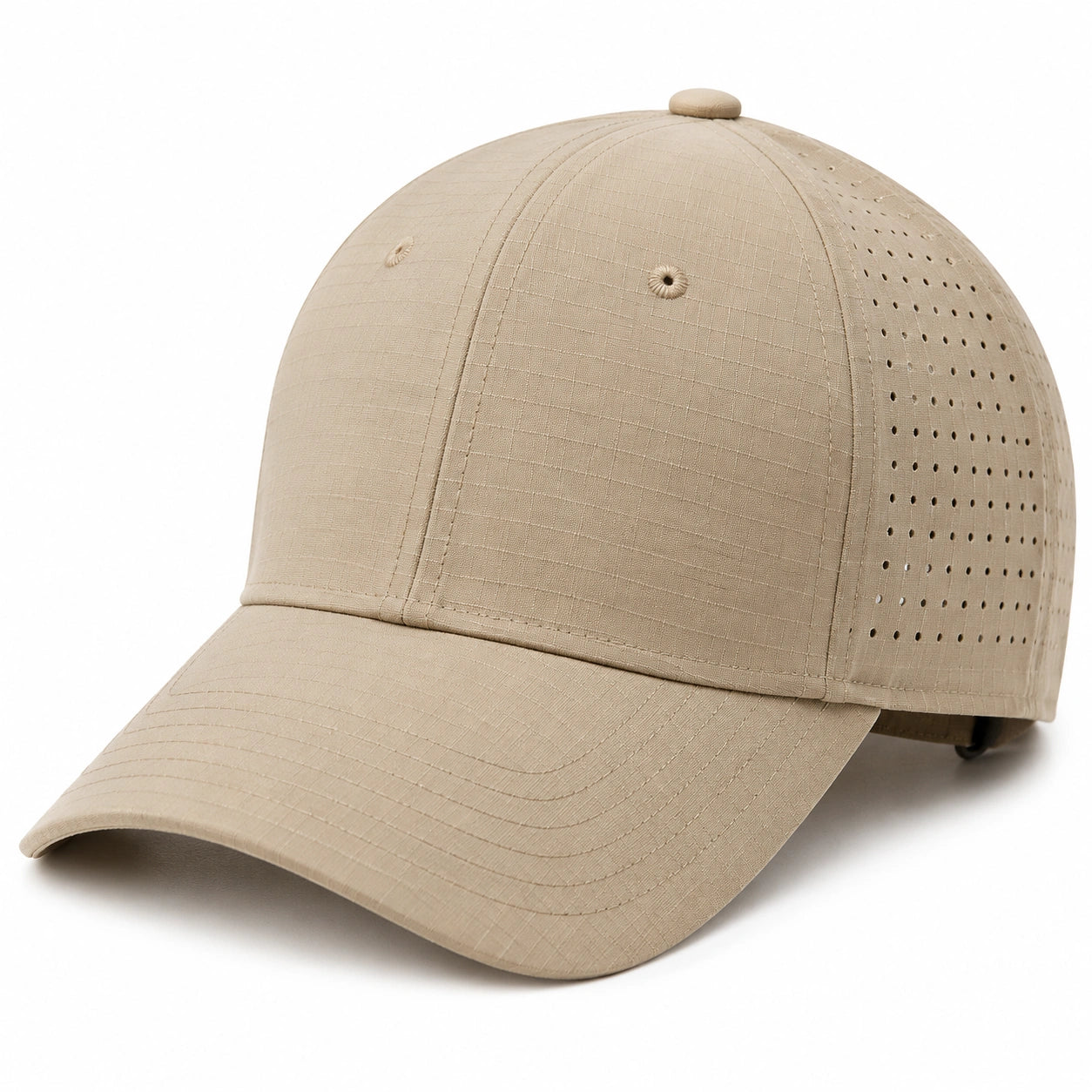 Baseballkappe Einheitsgröße aus Textil in Beige mit Belüftung und gebogenem Schirm