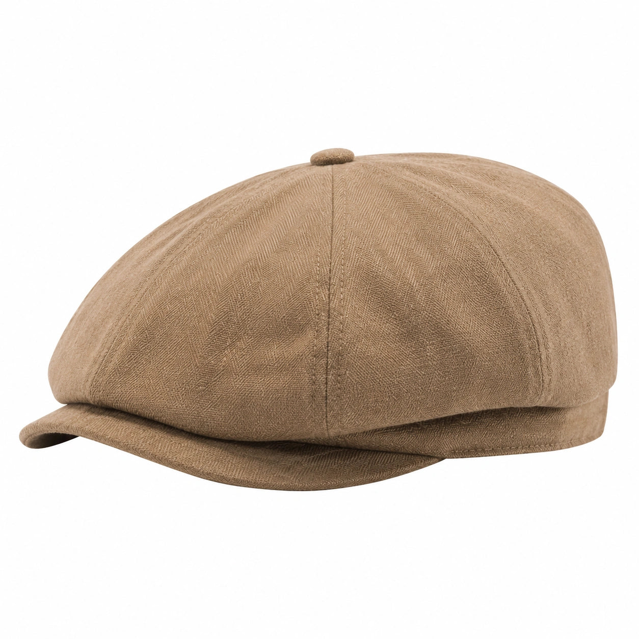 Schiebermütze Einheitsgröße Beige aus Textil mit Schirm im klassischen Stil