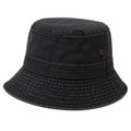 Bucket Hat Einheitsgröße aus schwarzem Denimstoff mit Ösen im lässigen Stil