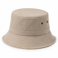 Bucket Hat Einheitsgröße Beige Textil mit Fransen für Alltag