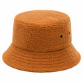 Bucket Hat Einheitsgröße aus Bouclé-Textil in Cognac mit Belüftungsösen