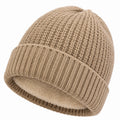 Strickmütze Einheitsgröße beige mit Fleecefutter wärmend